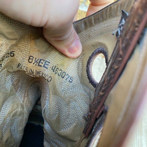 Double-H Boots Men's Size 8.5 Wide Roper Western Cowboy Leather Designer Boot - Picture 10 of 13